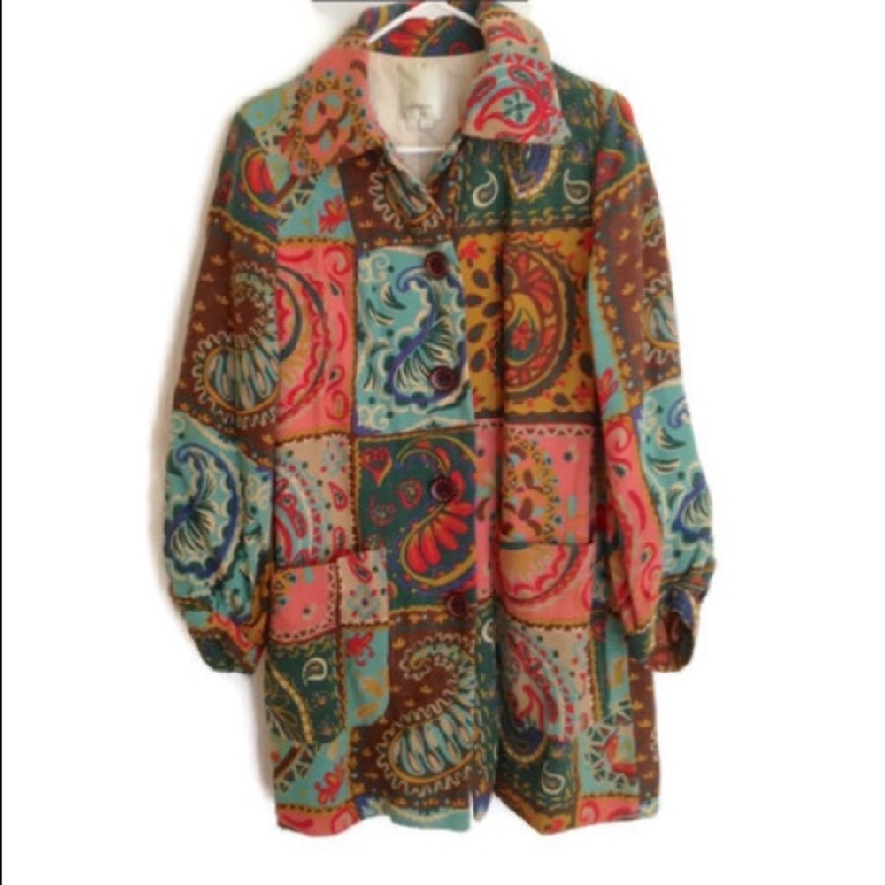 Paisley floral BOHO ANTHROPOLOGIE tapestry coat